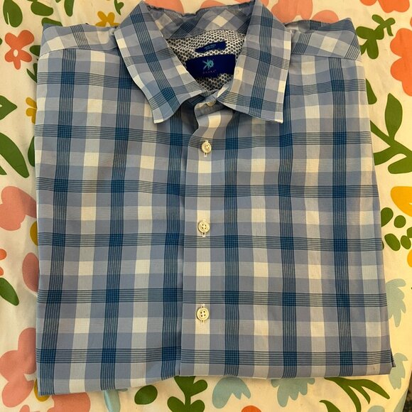 Cotton Blend Checkered Button Down // Egara Slim Fit Men's Size XL - Picture 2 of 6